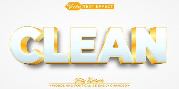 Modelo de efeito de texto editável de vetor branco e dourado