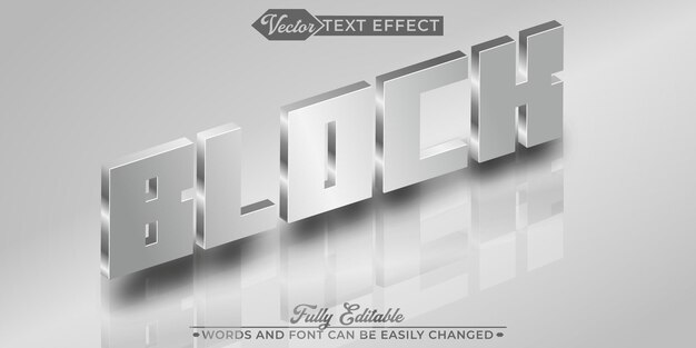Modelo de efeito de texto editável de vetor de bloco