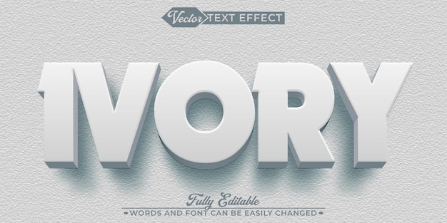 Modelo de efeito de texto editável de vetor de marfim