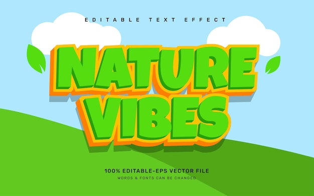 Modelo de efeito de texto editável de vibrações da natureza