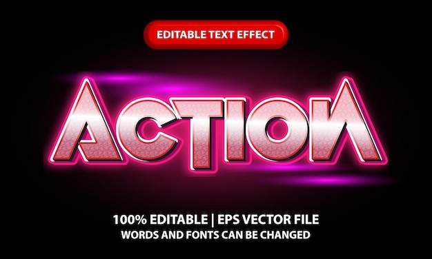 Modelo de efeito de texto editável em 3d de ação
