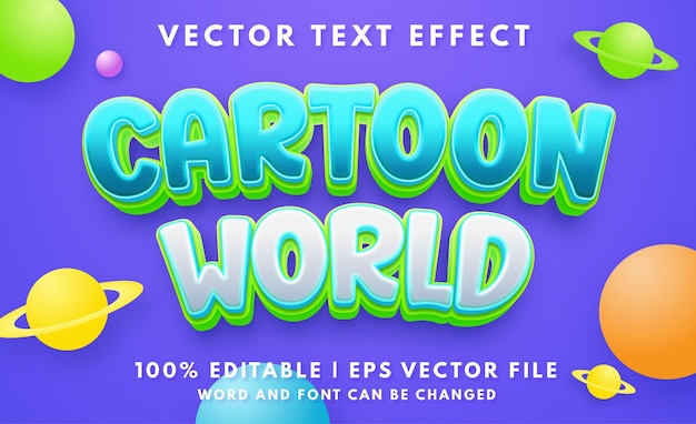 Vetor modelo de efeito de texto editável em 3d de desenho bonito