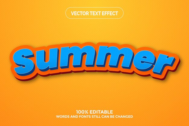 Modelo de efeito de texto editável em 3D de verão