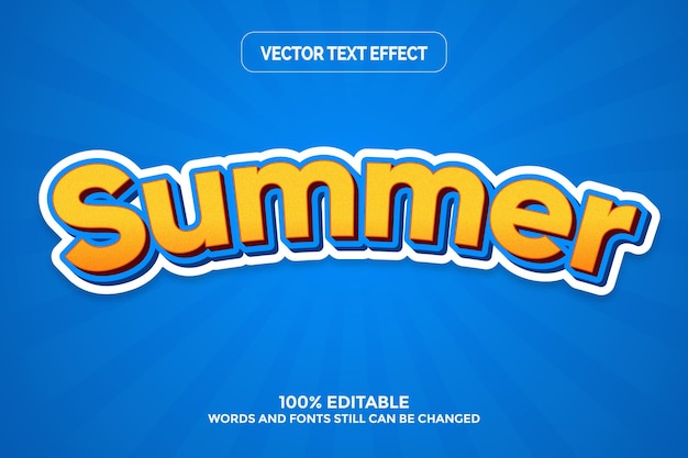 Modelo de efeito de texto editável em 3D de verão