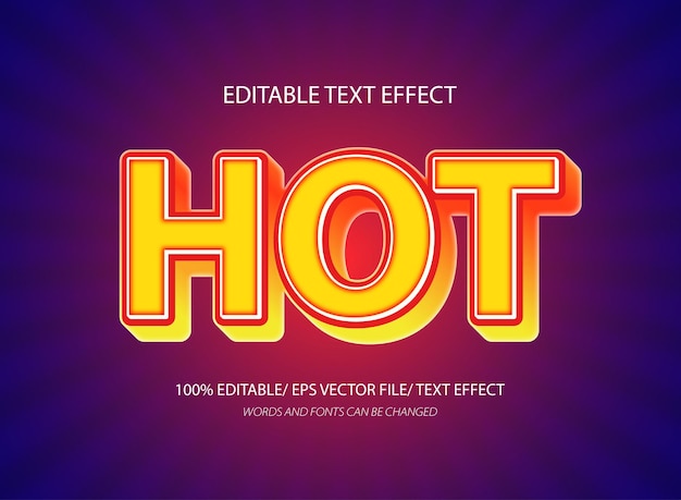 Modelo de efeito de texto editável em 3D quente