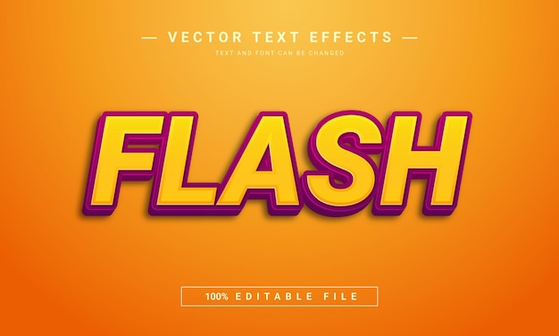 Modelo de efeito de texto editável em Flash 3d