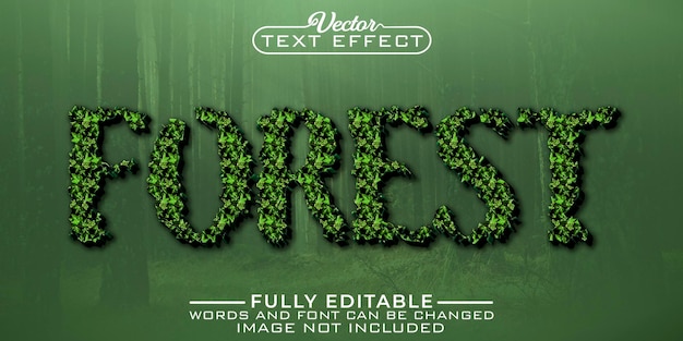 Modelo de efeito de texto editável em floresta