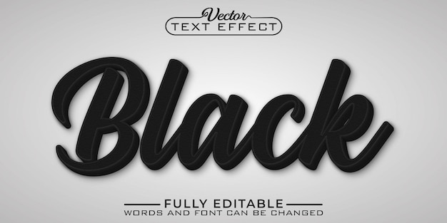 Modelo de efeito de texto editável em preto