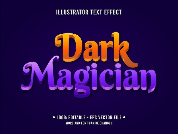 Vetor modelo de efeito de texto editável estilo mágico roxo