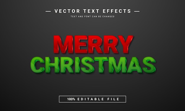 Modelo de efeito de texto editável feliz natal