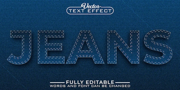 Modelo de efeito de texto editável jeans azul jeans