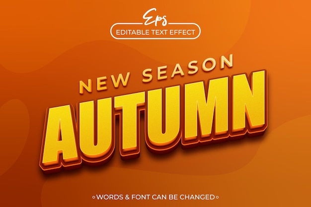 Modelo de efeito de texto editável New Season Autumn