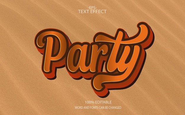 modelo de efeito de texto editável para festa