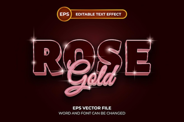Modelo de efeito de texto editável Rose Gold