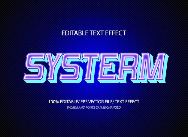 Modelo de efeito de texto editável Systerm 3d