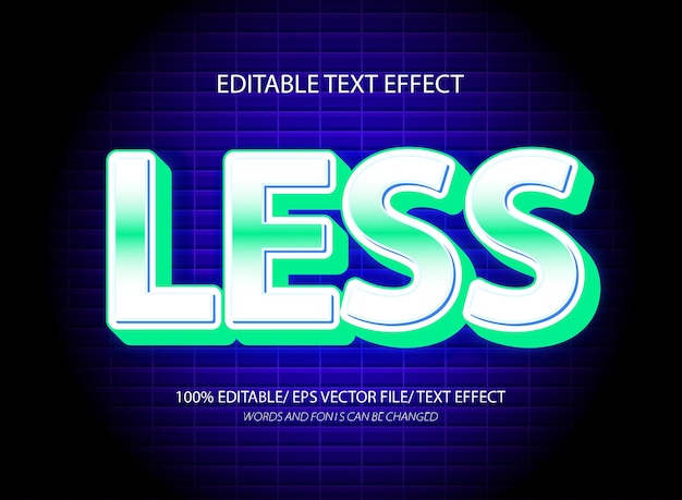 Modelo de efeito de texto menos editável em 3D