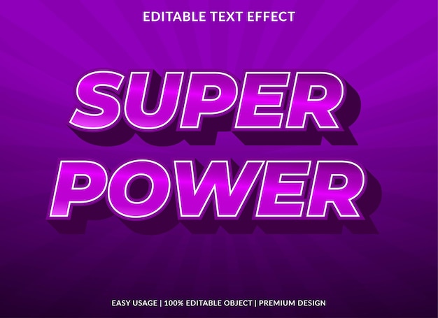 Modelo de efeito de texto superpotente uso de estilo premium para logotipo e marca