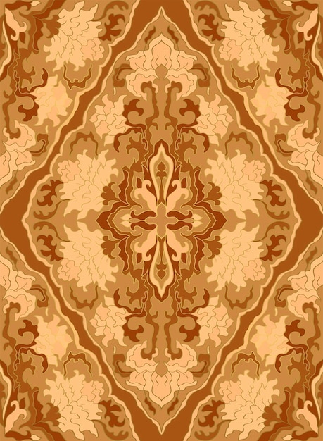 Vetor modelo de elegância de ornamento floral oriental para têxteis de carpete e qualquer padrão ornamental de superfície