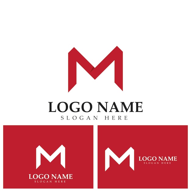 Modelo de elemento de design de ícone de logotipo letra M