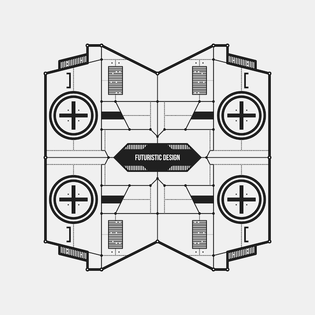 Modelo de elemento de design futurista abstrato. útil para cartazes de ciência e mídia de alta tecnologia. isolado no fundo branco.