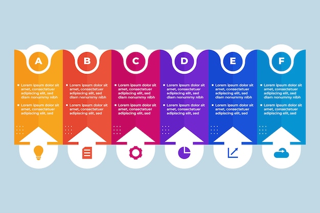 Vetor modelo de elemento de etapas infográfico coloridas