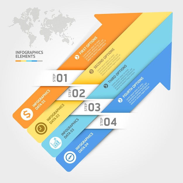 Modelo de elementos de infográficos de negócios.