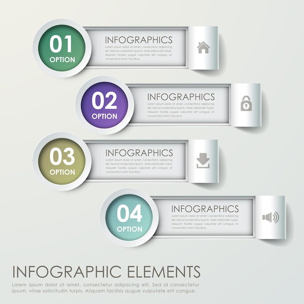 Modelo de elementos infográficos de gráfico de barras de papel moderno