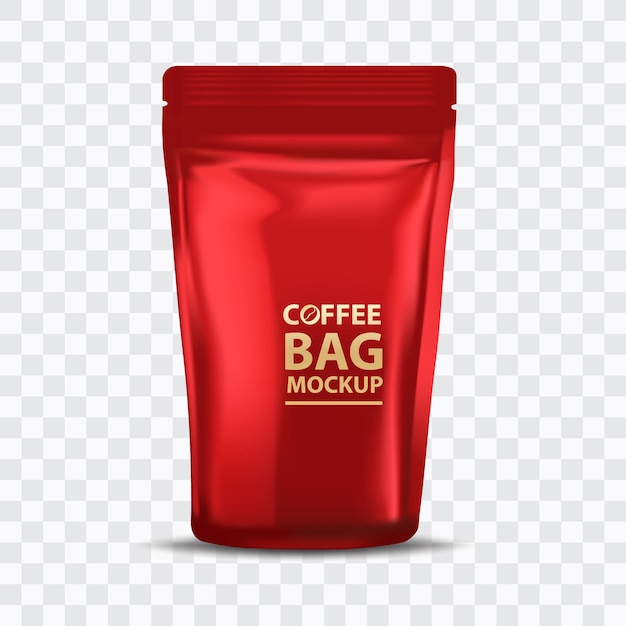 Modelo de embalagem de saco de café em branco