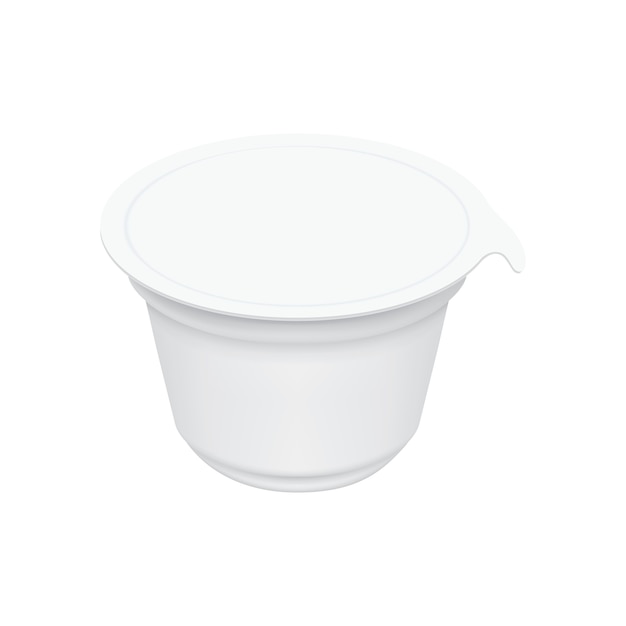 Modelo de embalagem em branco isolado no branco.