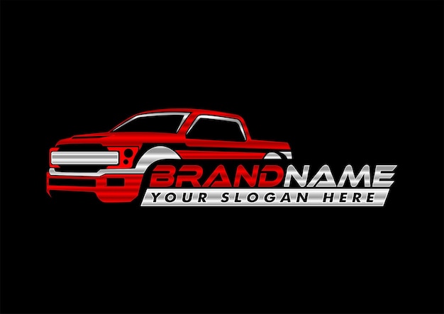 modelo de emblema vetorial de logotipo de pickup isolado em fundo preto