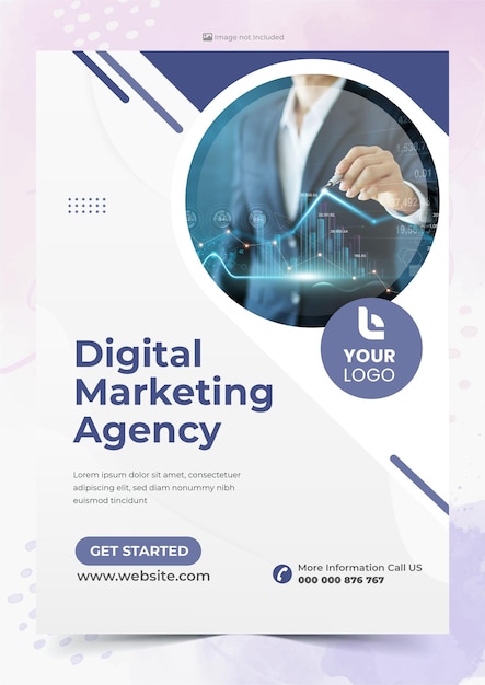 Modelo de empresa de Agência de Marketing Digital Flyer de negócios Anúncio brochura de vendas corporativa