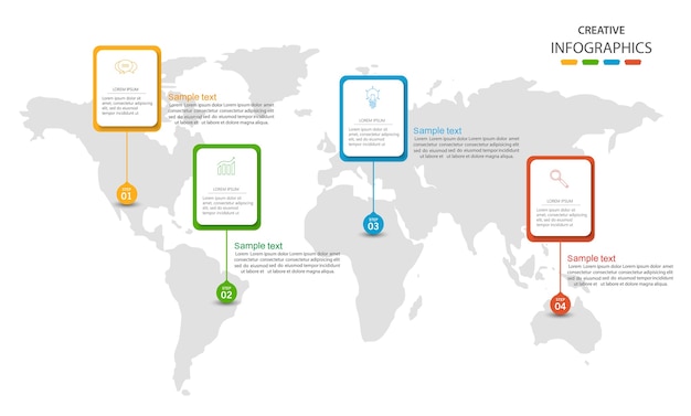 Modelo de estatísticas mundiais de infográfico de negócios para relatórios e apresentações