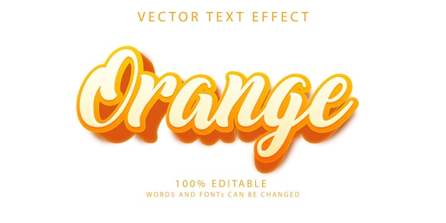 modelo de estilo de efeitos de texto laranja