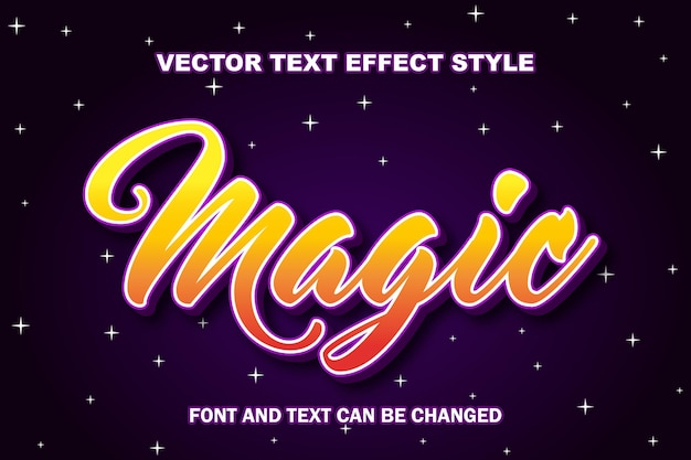 Modelo de estilo de fonte de efeito de texto editável 3d espumante céu noturno mágico