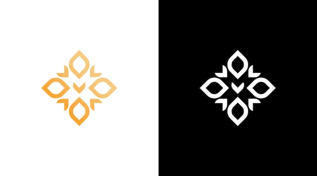 Modelo de estilo de ícone de monograma de vetor de design de logotipo de flor boutique de luxo
