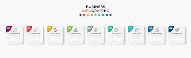 Modelo de etapa de infográfico de negócios