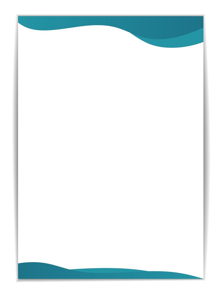Vetor modelo de fatura a4 com design minimalista borda gradiente padrão de onda azul na parte superior e inferior adicionando um elegante espaço de descanso de toque é branco permitindo fácil personalização dos detalhes da fatura