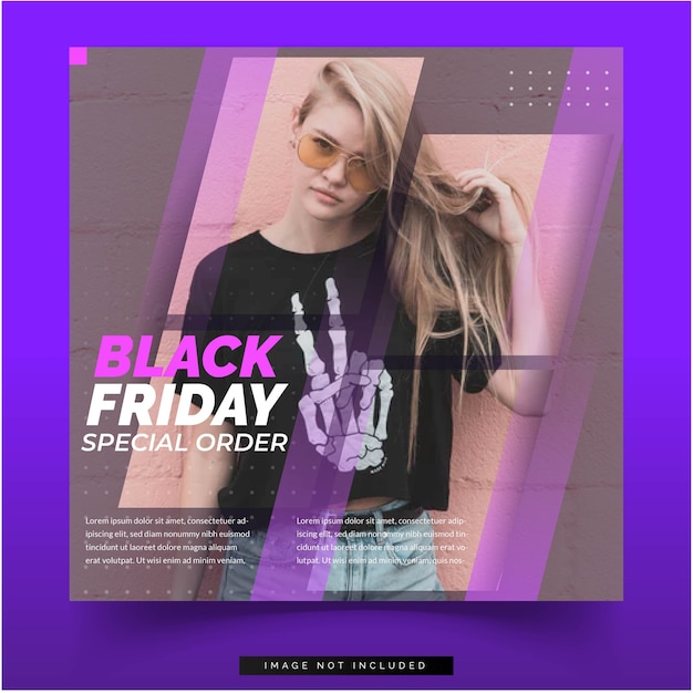 Modelo de feed de mídia social black friday