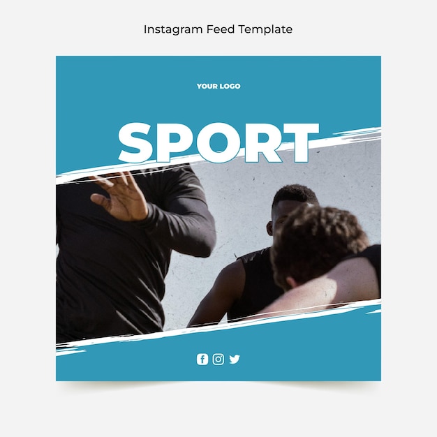 Vetor modelo de feed do instagram atividade desportiva