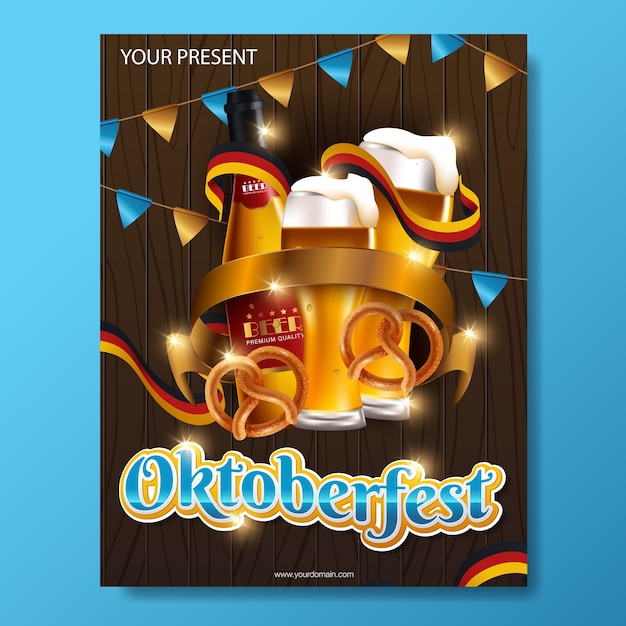 Modelo de festival de cerveja alemã oktoberfest