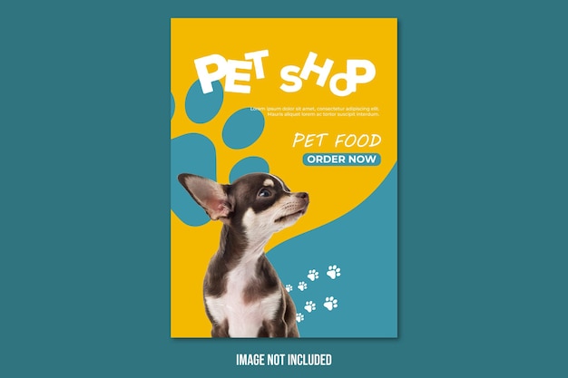 Modelo de folheto a4 de pet shop