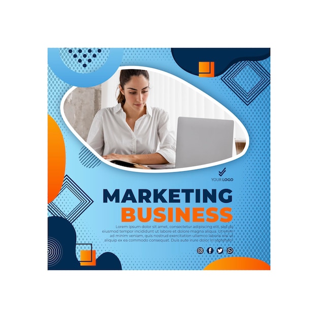 Modelo de folheto comercial de marketing