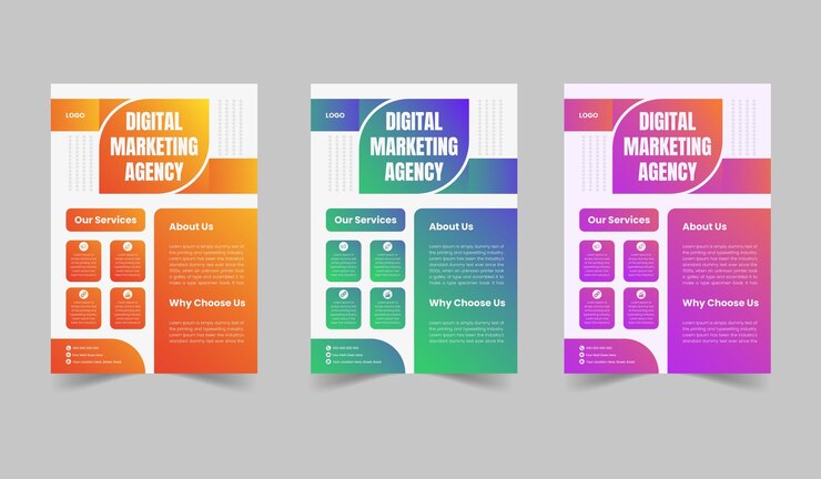 Vetor modelo de folheto de agência de marketing digital moderna modelo de folheto de negócios moderno