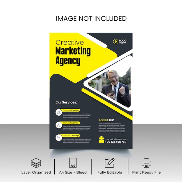 Modelo de folheto de agência de marketing digital moderna