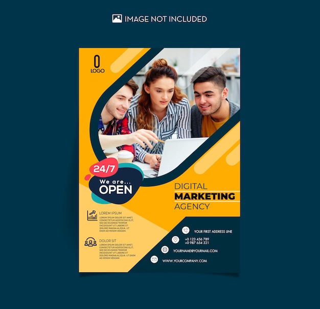 Modelo de folheto de agência de marketing digital moderno