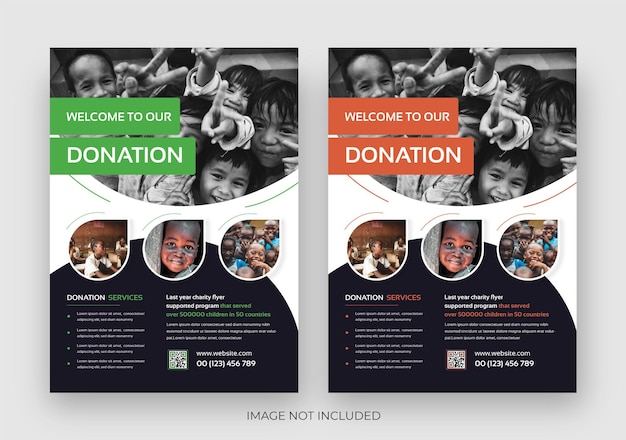 Vetor modelo de folheto de caridade, folheto helping your charity