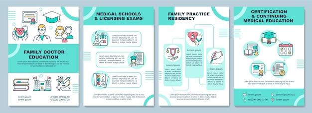 Modelo de folheto de educação de médico de família. escola de medicina