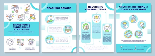 Modelo de folheto de estratégias de captação de recursos de base. dinheiro a cobrar.