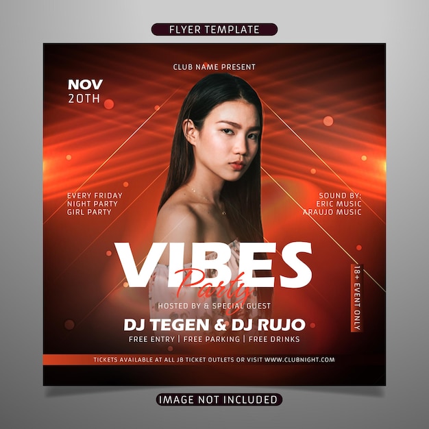 Modelo De Folheto De Festa De Vibrações | Vetor Premium