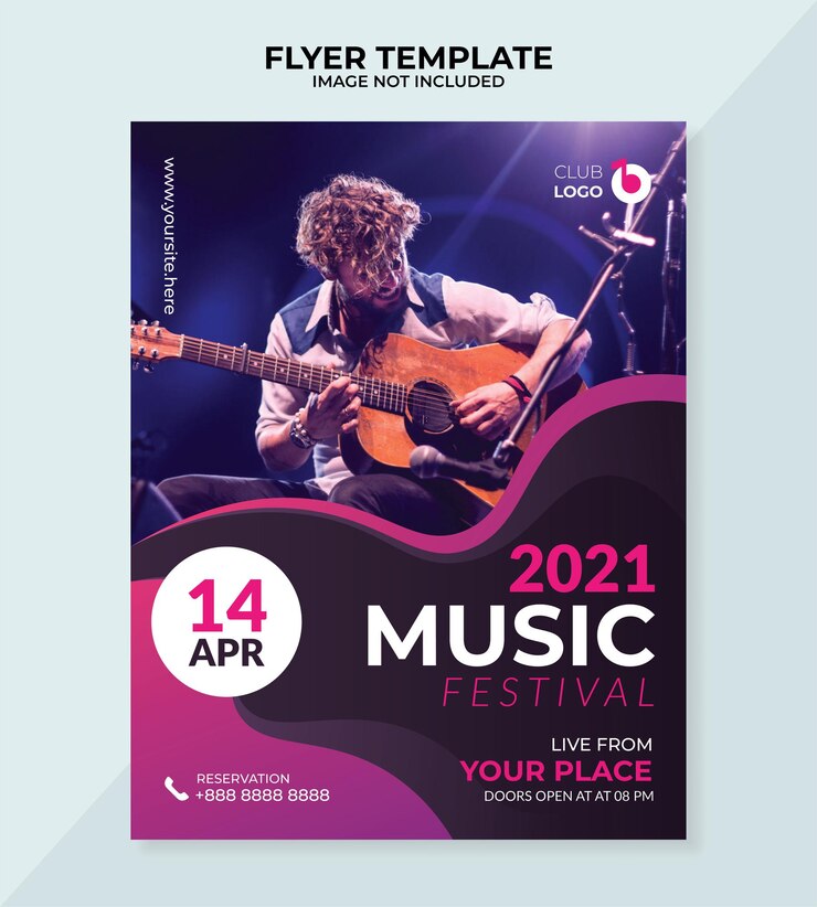 Modelo de folheto de festival de música
